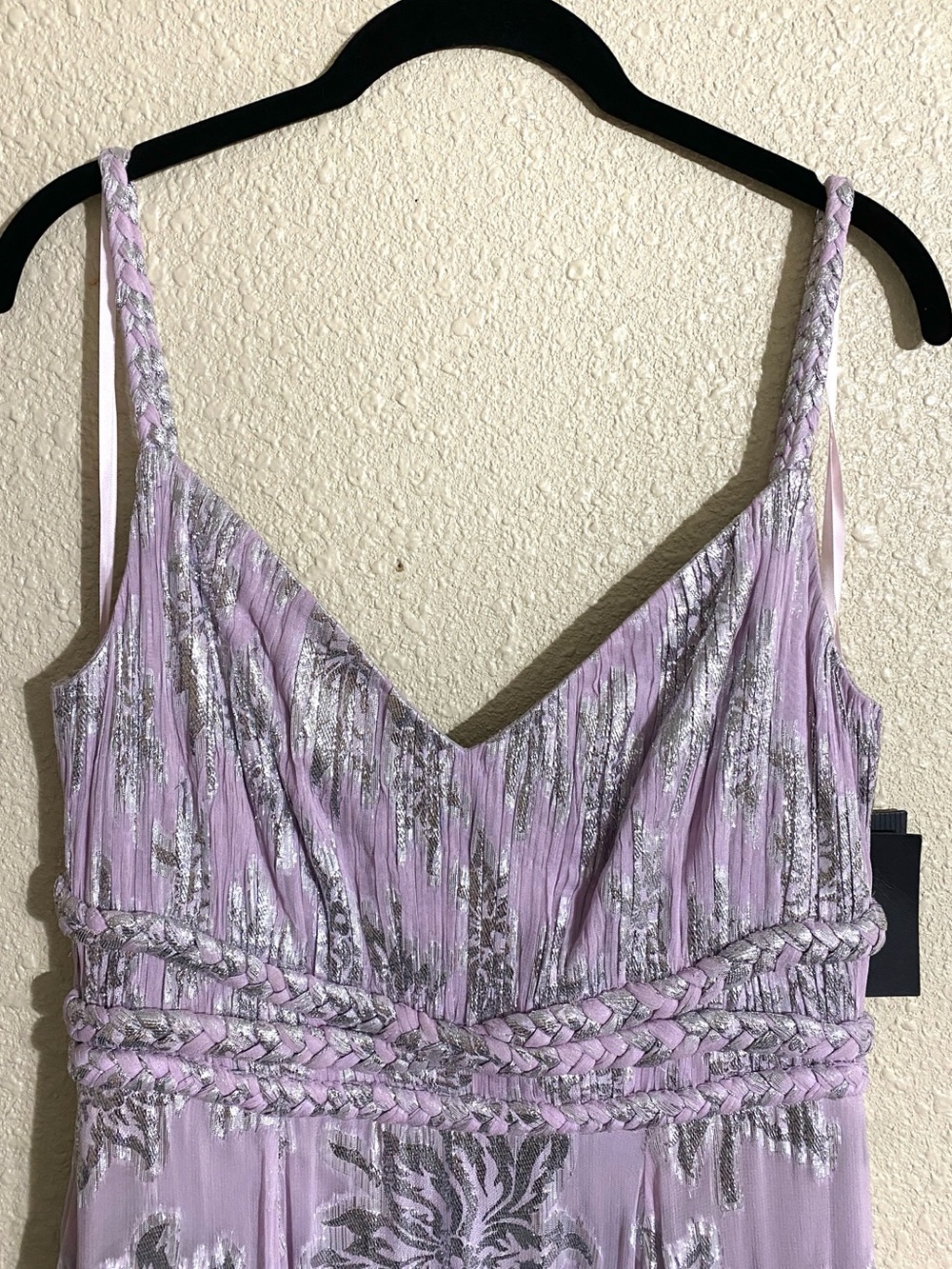 NWT Ieena for Mac Duggal Lilac Braided Strap A-line Floral Gown 9310 Size 6 - Picture 5 of 16
